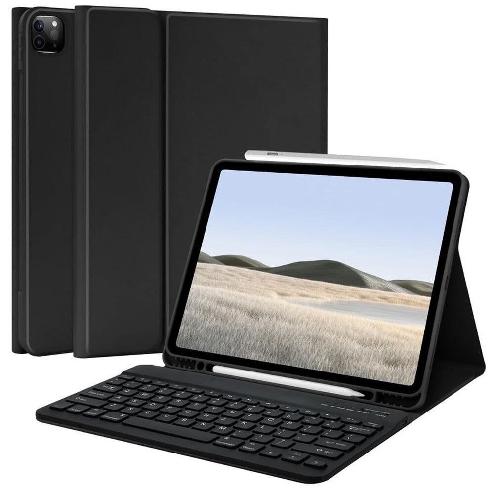 TQQ for iPad Air 13-inch (M2) 2024 & Pro 12.9 inch 2022 Case with Keyboard Black
